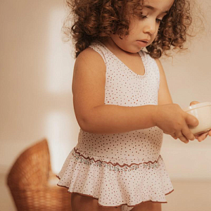 Купальник с юбочкой Mrs. Ertha "Marie Unique Dots", шоколадная крошка